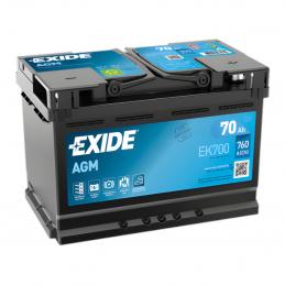 EXIDE  Start-Stop AGM  70Ah  760 En (обр) [AGM]  EK700 276х175х190